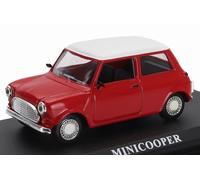 MODELLINO AUTO STATICO DEL PRADO MORRIS MINI COOPER 1970 ROSSO BIANCO SCALA 1/43