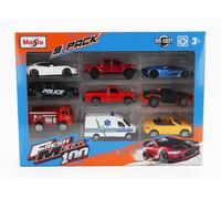 MODELLINO AUTO STATICO DIECAST AUDI SET ASSORTMENT 9 CARS PIECES VARIOUS 1/64