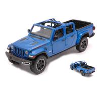 MODELLINO AUTO STATICO DIECAST JEEP GLADIATOR RUBICON OPEN TOP BLU SCALA 1:24