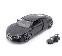 MODELLINO AUTO STATICO DIECAST MAISTO AUDI R8 DULL NERO MODELLISMO SCALA 1:24