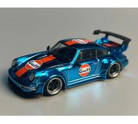MODELLINO AUTO STATICO DIECAST SCALA 1:64 METALLO BLU PER PORSCHE RWB 993/964