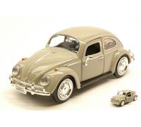 MODELLINO AUTO STATICO DIECAST VW MAGGIOLINO BEETLE 1966 BEIGE SCALA 1:24