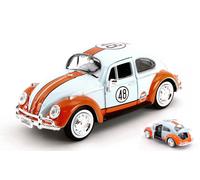 MODELLINO AUTO STATICO DIECAST VW MAGGIOLINO BEETLE 1966 N.48 GULF SCALA 1:24