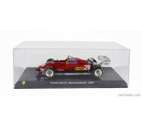 MODELLINO AUTO STATICO FERRARI F1 126C2 1982 MARIO ANDRETTI CON VETRINA 1:24