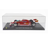 MODELLINO AUTO STATICO FERRARI F1 126CK 1981 GILLES VILLENEUVE CON VETRINA 1/24