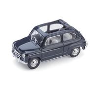 MODELLINO AUTO STATICO FIAT 600D BERLINA 1960 TRASFORMABILE APERTA BLU 456 1:43