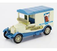 MODELLINO AUTO STATICO FORD MODEL T TRUCK LA VACHE GROSJEAN 1928 BIANCO BLU 1/50