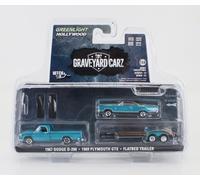 MODELLINO AUTO STATICO GREENLIGHT DODGE D200 PICK-UP 1967 WITH TRAILER 1969 1/64
