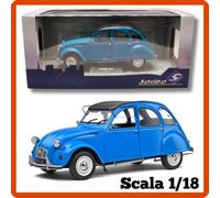 Modellino auto statico in scala 1/18 CITROEN 2CV6 BLU 1982 Solido modellismo