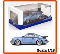 Modellino auto statico in scala 1/18 PORSCHE 911 964 TURBO BLU 1990 Solido