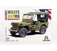 MODELLINO AUTO STATICO ITALERI JEEP WILLYS US ARMY MILITARE 1942 SCALA 1:24