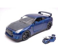 MODELLINO AUTO STATICO JADA BRIAN'S NISSAN GT-R 2009 FAST FURIOUS 7 BLU 1/24