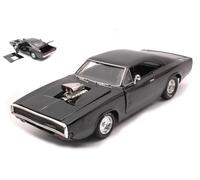MODELLINO AUTO STATICO JADA TOYS DODGE CHARGER RT 1970 FAST FURIOUS NERO 1/24