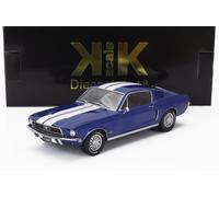 MODELLINO AUTO STATICO KK SCALE FORD MUSTANG GT FASTBACK 1968 BLU SCALA 1/18
