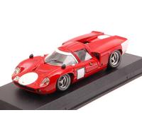 MODELLINO AUTO STATICO LOLA T 70 COUPE 1967 PROVA ROSSO MODELLISMO SCALA 1:43