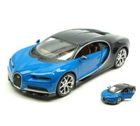 MODELLINO AUTO STATICO MAISTO BUGATTI CHIRON 2016 BLU/NERO MODELLISMO SCALA 1:24