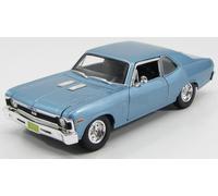 MODELLINO AUTO STATICO MAISTO CHEVROLET NOVA SS COUPE 2 DOOR 1970 BLU SCALA 1/18