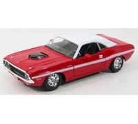 MODELLINO AUTO STATICO MAISTO DODGE CHALLENGER R/T COUPE 1970 ROSSO BIANCO 1/24