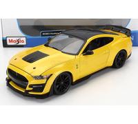 MODELLINO AUTO STATICO MAISTO FORD MUSTANG SHELBY GT500 COUPE 2020 GIALLO 1/18