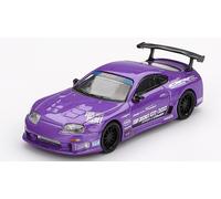 MODELLINO AUTO STATICO MINI GT TOYOTA SUPRA MK4 A80 GT-300 VIOLA SCALA 1/64