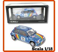 Modellino auto statico modellini scala 1/18 RENAULT 5 GT TURBO RALLY 1990 Norev