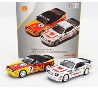 MODELLINO AUTO STATICO PORSCHE SET 2X 944 SHELL RACING + TURBO CUP 1989 1/64