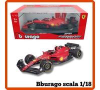 Modellino auto statico scala 1/18 diecast Ferrari SF21 Sainz Bburago Burago