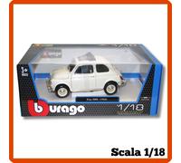 Modellino auto statico scala 1/18 diecast FIAT 500L 1968 bianco Bburago burago