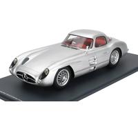 MODELLINO AUTO STATICO SCHUCO MERCEDES 300 SLR UHLENHAUT COUPE 1955 SILVER 1:12