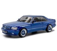 MODELLINO AUTO STATICO SOLIDO MERCEDES 560 SEC AMG WIDEBODY 1990 BLU SCALA 1/43