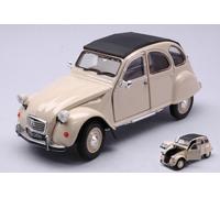 MODELLINO AUTO STATICO WELLY CITROEN 2CV 1982 CREAM MODELLISMO SCALA 1:24