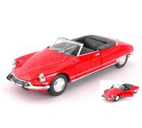MODELLINO AUTO STATICO WELLY CITROEN DS19 1956 CABRIO OPEN ROSSO SCALA 1:24