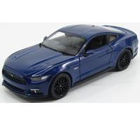 MODELLINO AUTO STATICO WELLY FORD MUSTANG COUPE 5.0 GT 2015 BLU SCALA 1/24