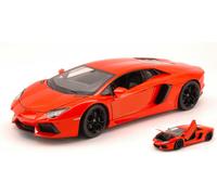 MODELLINO AUTO STATICO WELLY LAMBORGHINI AVENTADOR LP 700-4 2011 ARANCIO 1:24