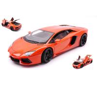 MODELLINO AUTO STATICO WELLY LAMBORGHINI AVENTADOR LP700 2011 ARANCIO SCALA 1:18