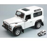 MODELLINO AUTO STATICO WELLY LAND ROVER DEFENDER 90 1984 BIANCO SCALA 1:24