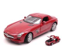 MODELLINO AUTO STATICO WELLY MERCEDES SLS AMG 2009 ROSSO MODELLISMO SCALA 1:24