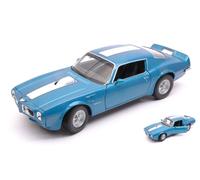 MODELLINO AUTO STATICO WELLY PONTIAC FIREBIRD TRANS AM 1972 BLU SCALA 1:24-27