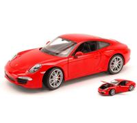 MODELLINO AUTO STATICO WELLY PORSCHE 911 CARRERA S 991 2012 ROSSO SCALA 1:24