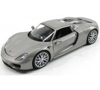 MODELLINO AUTO STATICO WELLY PORSCHE 918 SPYDER HARD TOP CLOSED 2013 SILVER 1:24