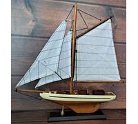 MODELLINO BARCA A VELA # 2 in LEGNO c/BOMPRESSO Lft 35 Cm COLLEZIONE IDEA REGALO