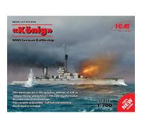 Modellino Barca " König " Prima Guerra Mondiale Tedesco Battleship ICM S.014 1/