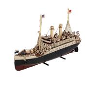 Modellino Barca Nave del 1900 Transatlantica metallo soprammobile da collezione