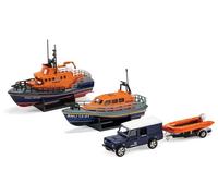 MODELLINO BARCA NAVE IMBARCAZIONE STATICO CORGI GIFT SET FLOOD RESCUE 16cm
