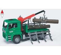 Bruder MAN Camion Trasporto 3 Tronchi con Gru Giocattolo