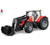 Bruder Massey Ferguson 7624 With Frontloader (03047) Argento Bambini