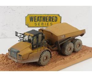 MODELLINO CAMION CANTIERE STATICO CATERPILLAR CAT745 CASSONE RIBALTABILE 1/50