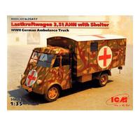Modellino Camion Lastkraftwagen 3,5 T Ahn Con Shelter WWII Tedesco Ambulanza A