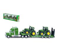 siku 1837, Low Loader with 2 John Deere Tractors, 1:87, Metal/Plastic, Green, Fo