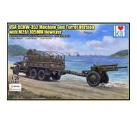 Modellino Camion USA Cckw-352 Macchina Gun Torretta Version Con M2a1 105mm Obice